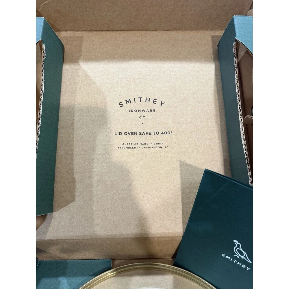 Smithey No. 12 Cast Iron Flat Top Griddle 12” Glass Lid Mighty Spatula Bundle